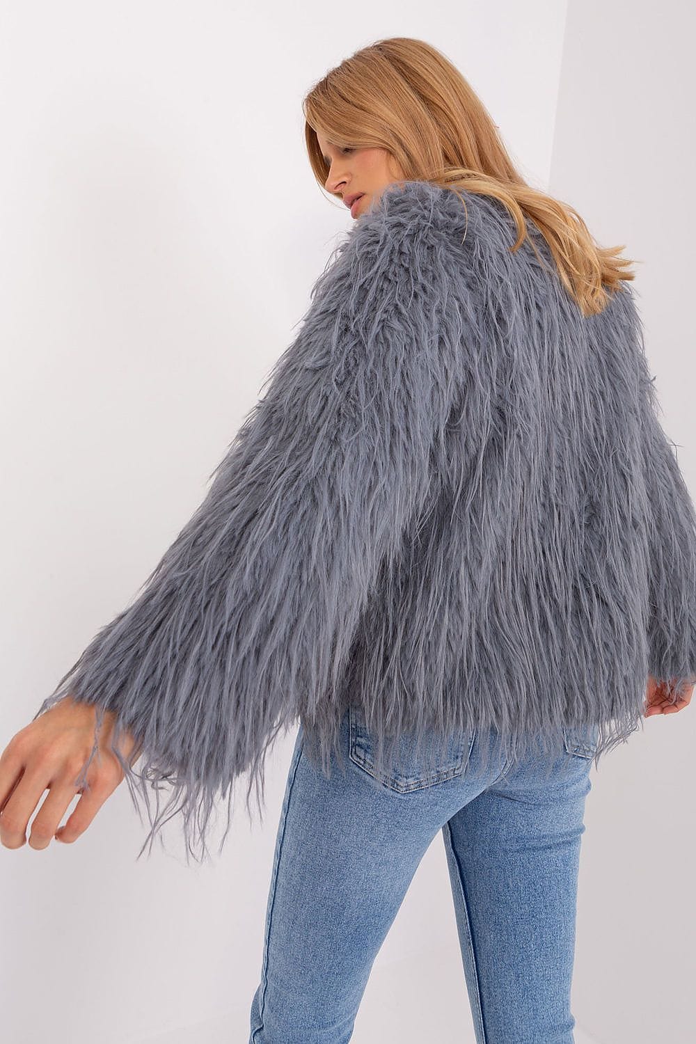 Women Transitional Jacket Fur Trim Elegant - ShalayeFashion