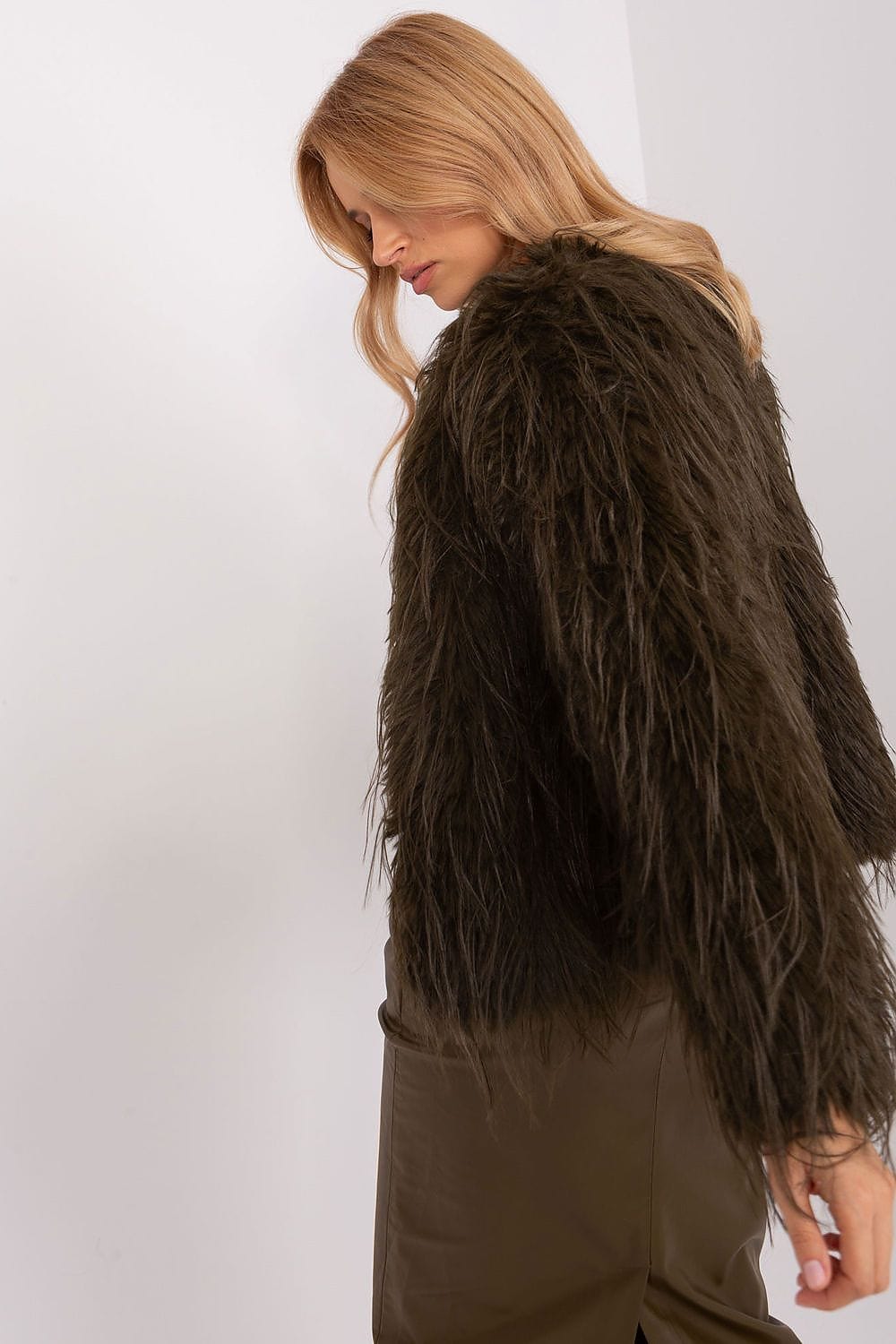Women Transitional Jacket Fur Trim Elegant - ShalayeFashion