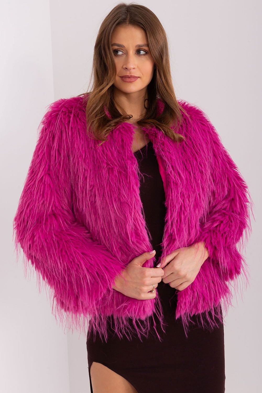 Women Transitional Jacket Fur Trim Elegant - ShalayeFashion
