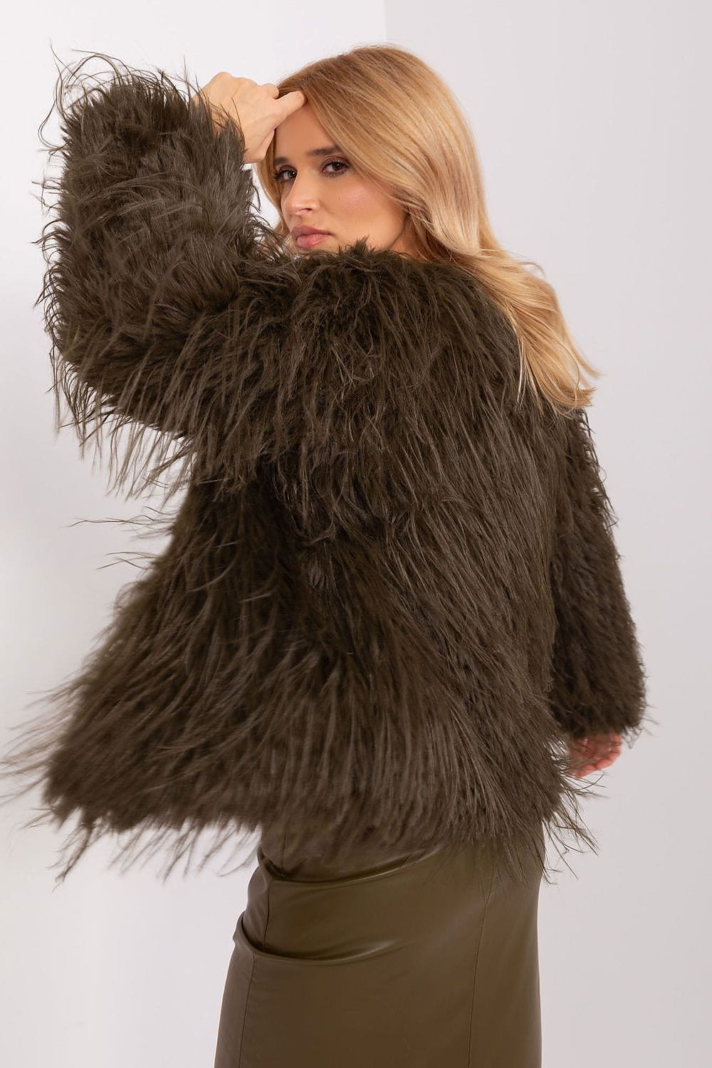 Women Transitional Jacket Fur Trim Elegant - ShalayeFashion