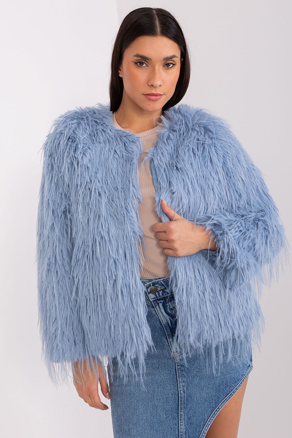 Women Transitional Jacket Fur Trim Elegant - ShalayeFashion