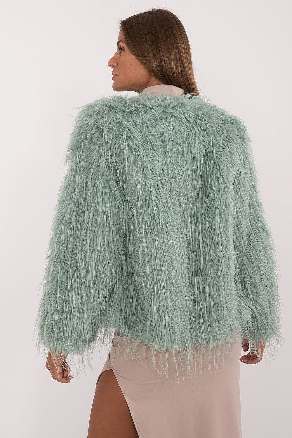 Women Transitional Jacket Fur Trim Elegant - ShalayeFashion