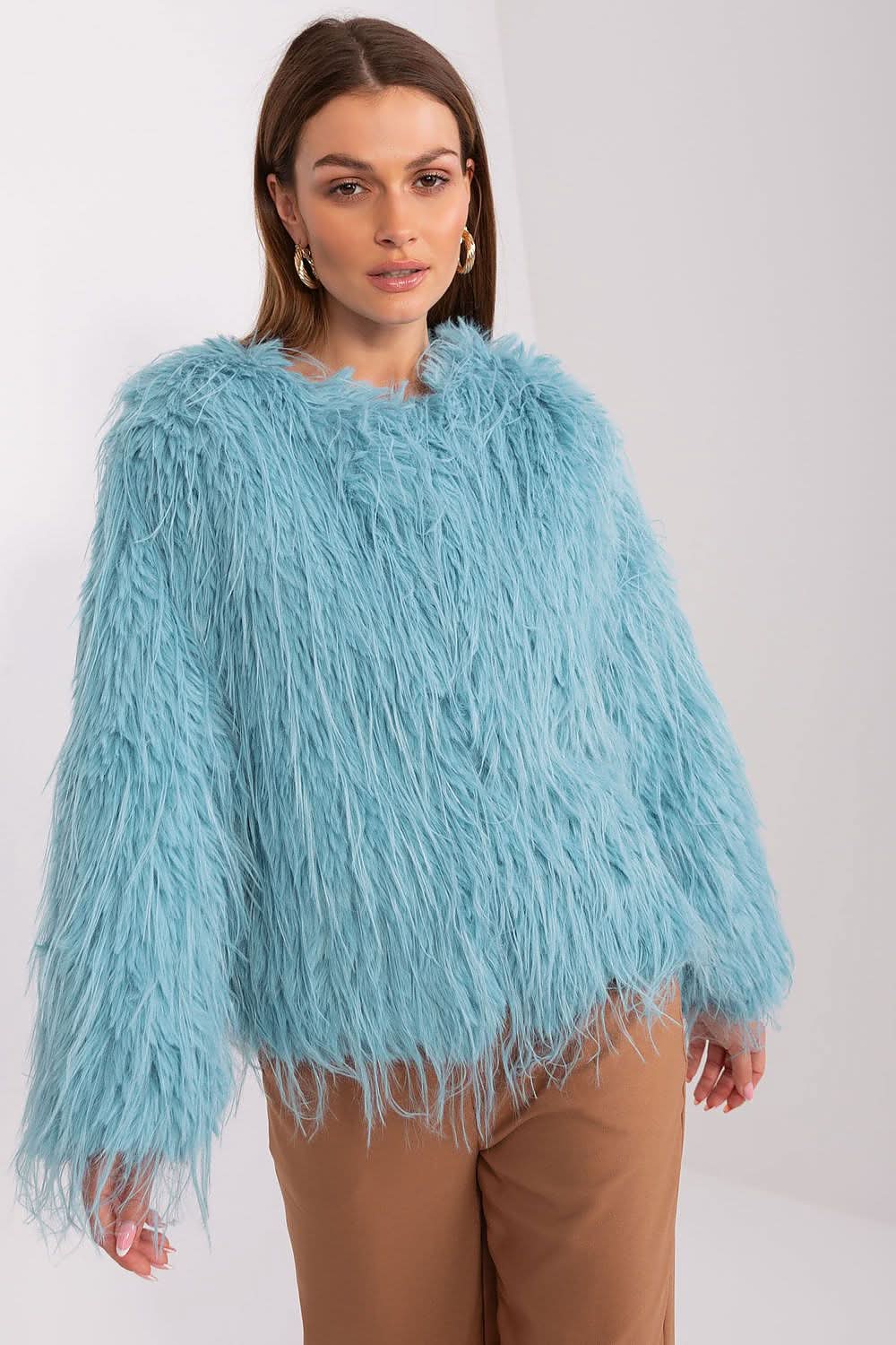Women Transitional Jacket Fur Trim Elegant - ShalayeFashion