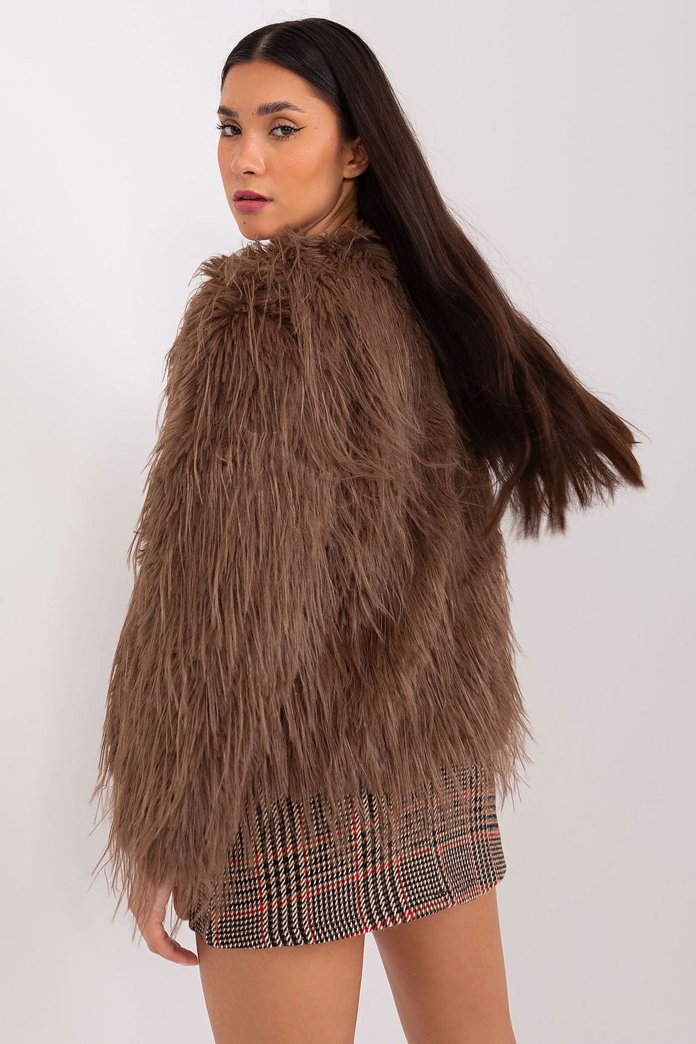 Women Transitional Jacket Fur Trim Elegant - ShalayeFashion