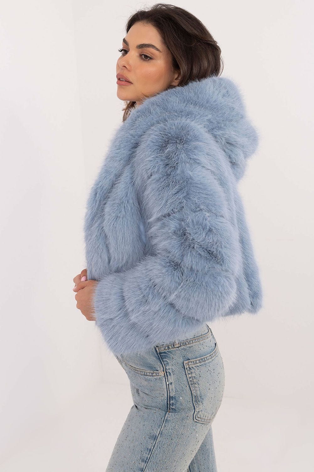 Women Transitional Jacket Hooded Fur - ShalayeFashion