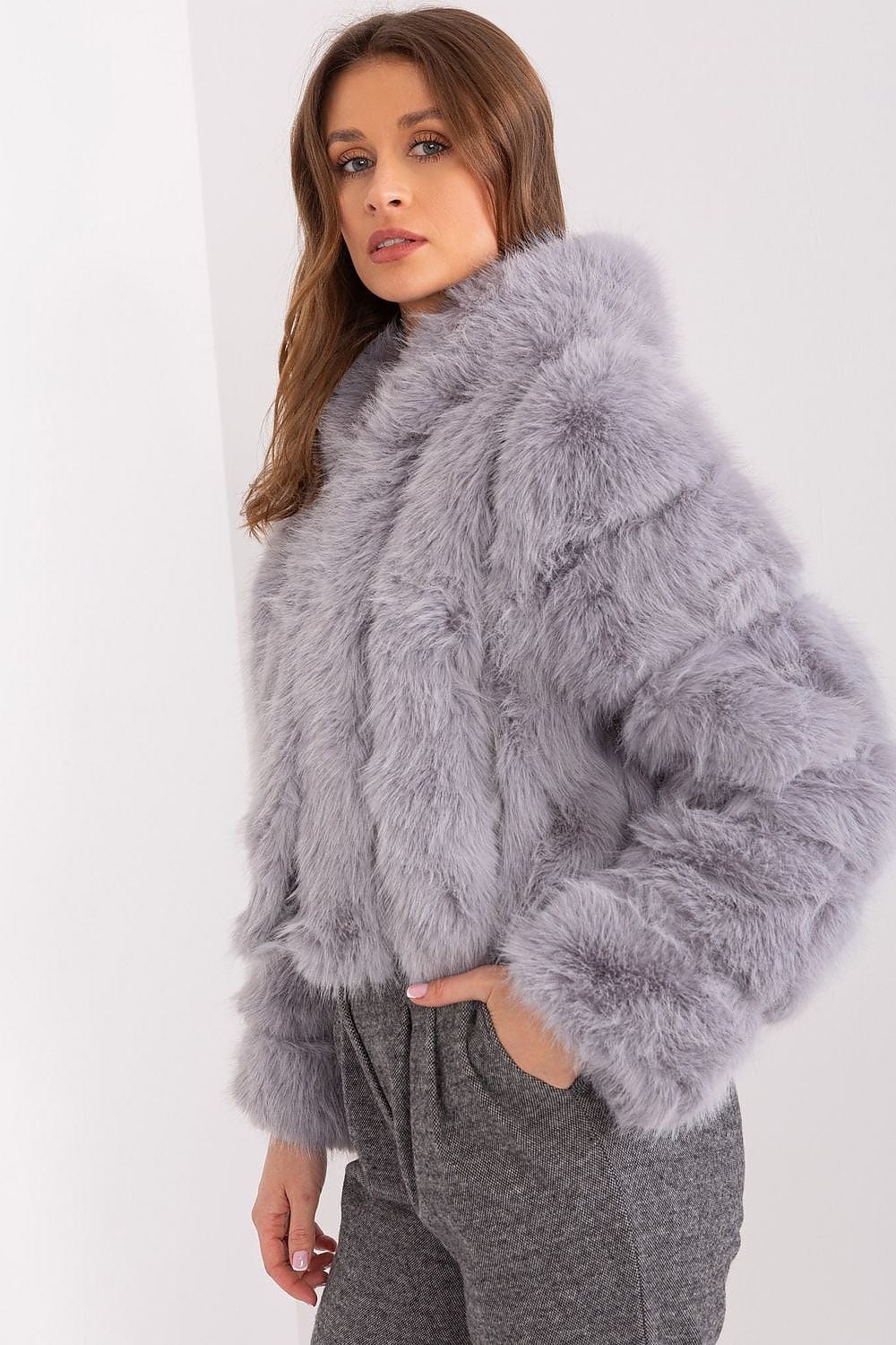 Women Transitional Jacket Hooded Fur - ShalayeFashion