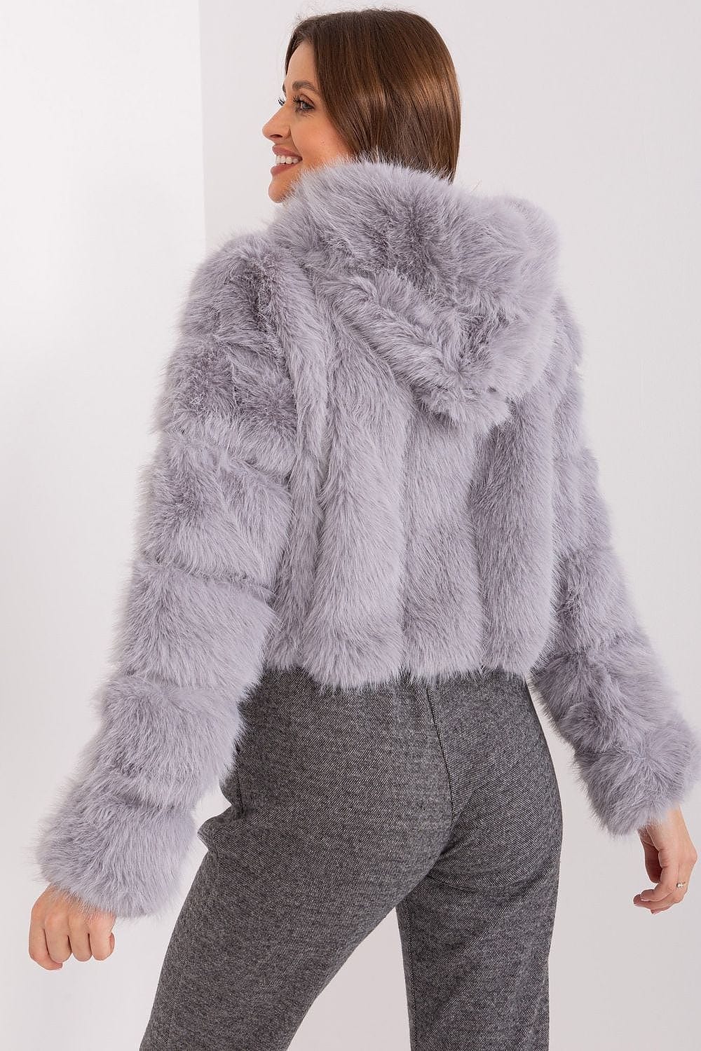 Women Transitional Jacket Hooded Fur - ShalayeFashion