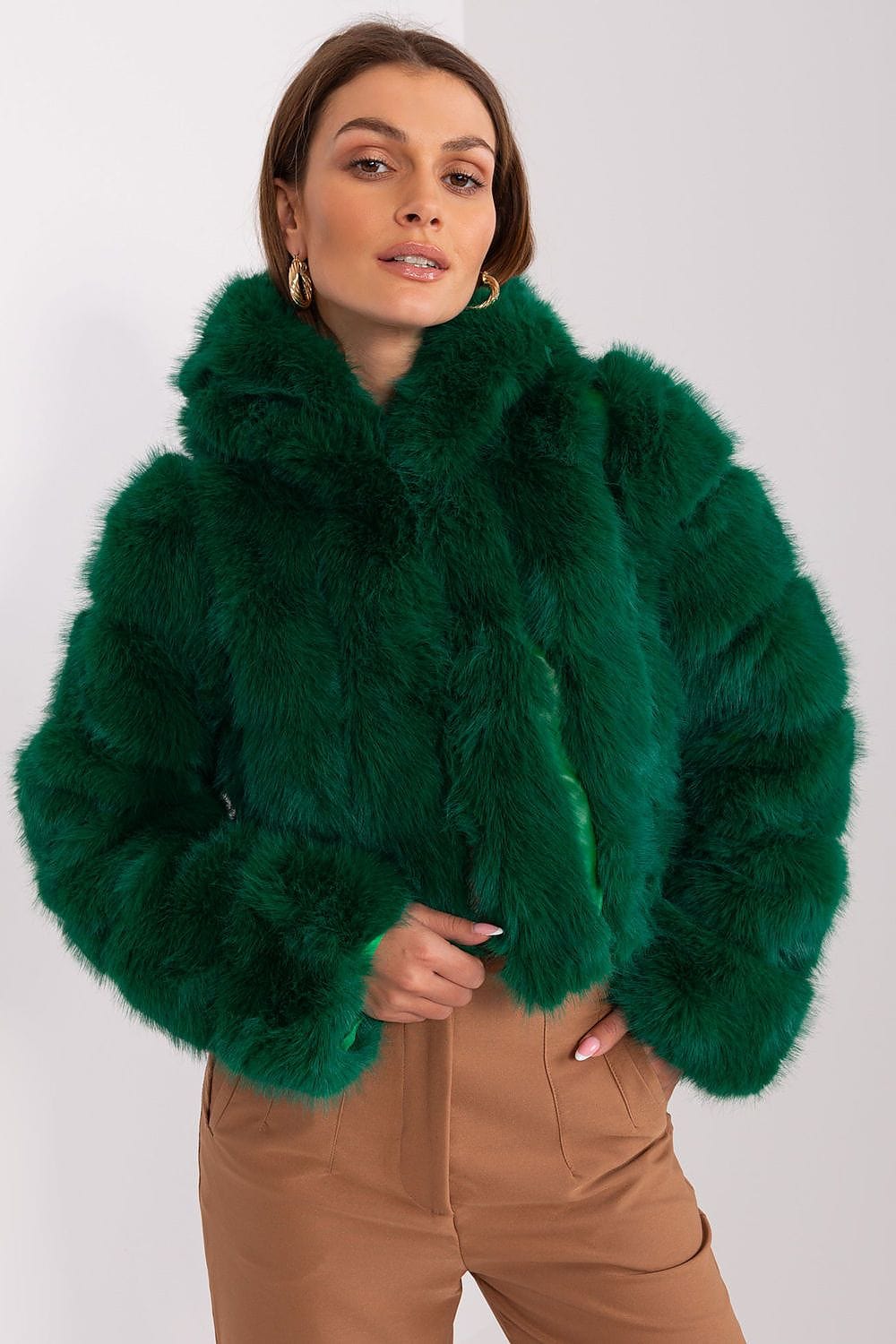 Women Transitional Jacket Hooded Fur - ShalayeFashion