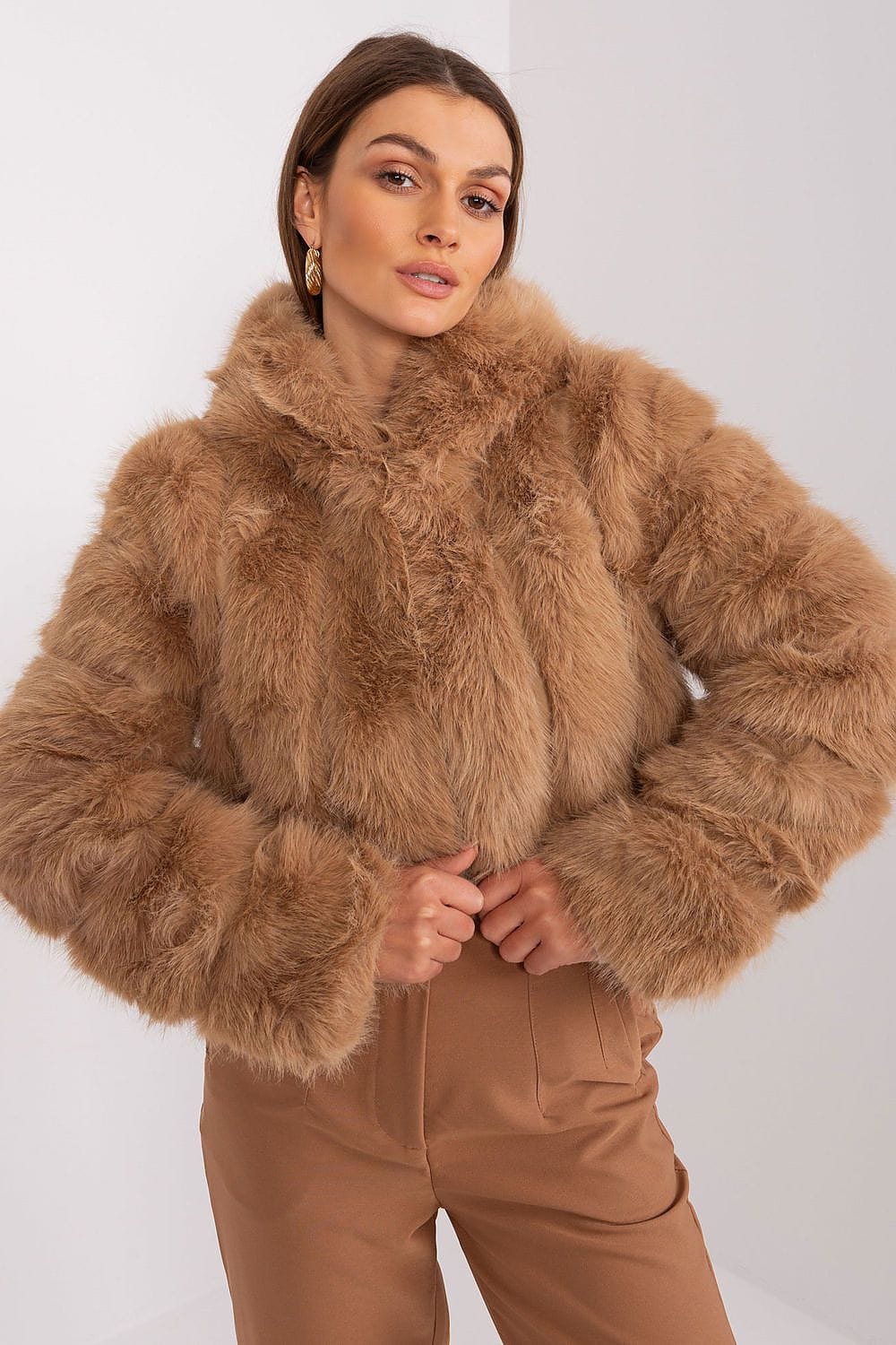 Women Transitional Jacket Hooded Fur - ShalayeFashion