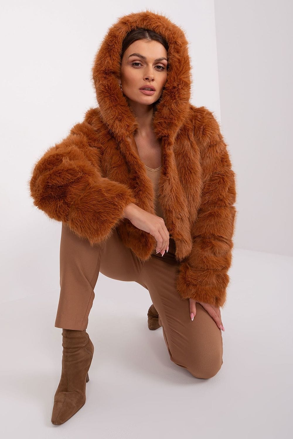 Women Transitional Jacket Hooded Fur - ShalayeFashion