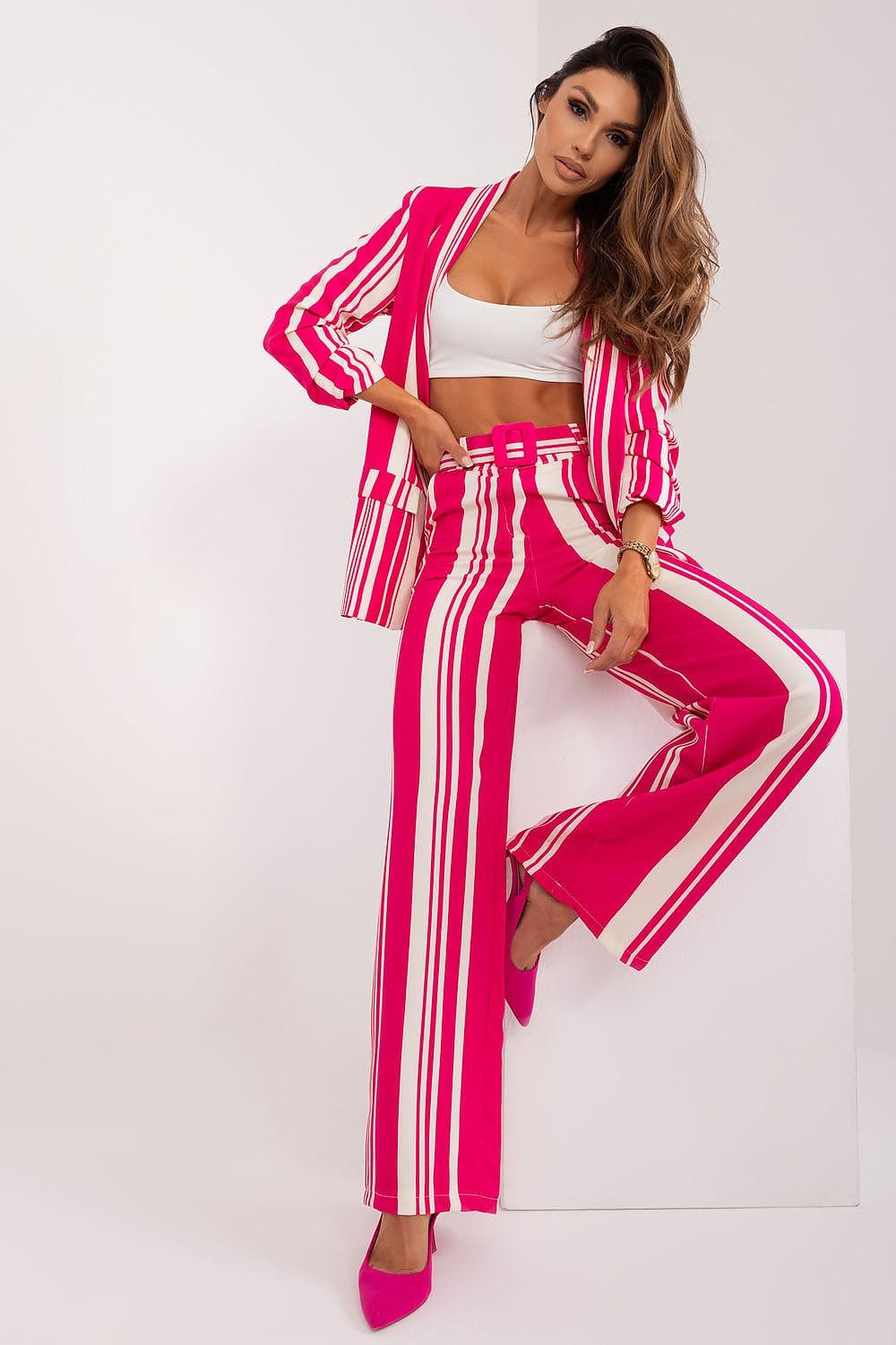 Women Trousers High Waist Elastic Back - ShalayeFashion