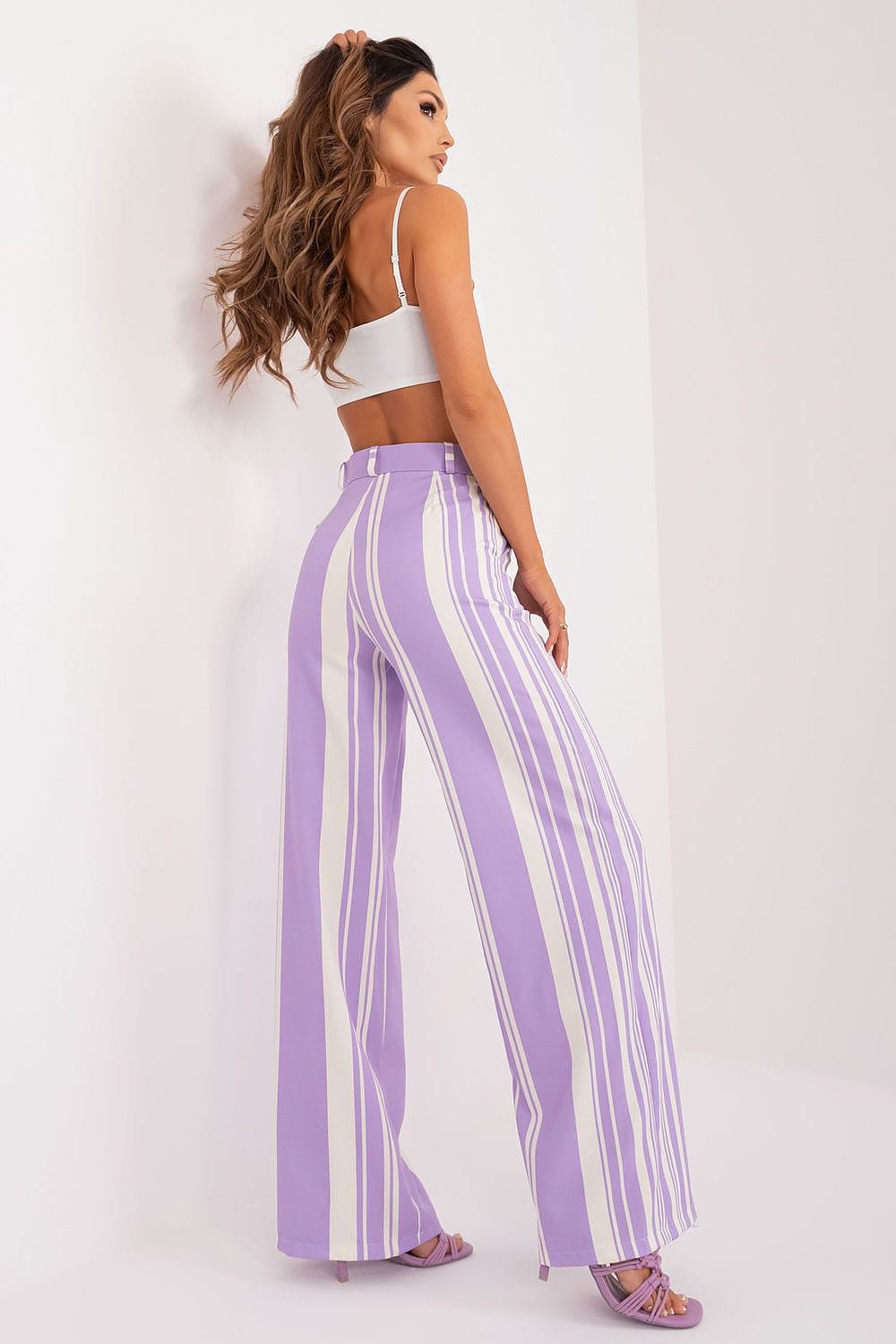 Women Trousers High Waist Elastic Back - ShalayeFashion