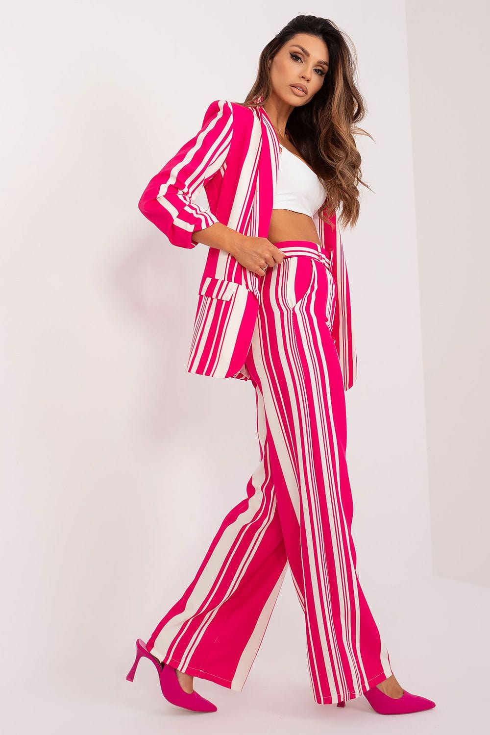 Women Trousers High Waist Elastic Back - ShalayeFashion