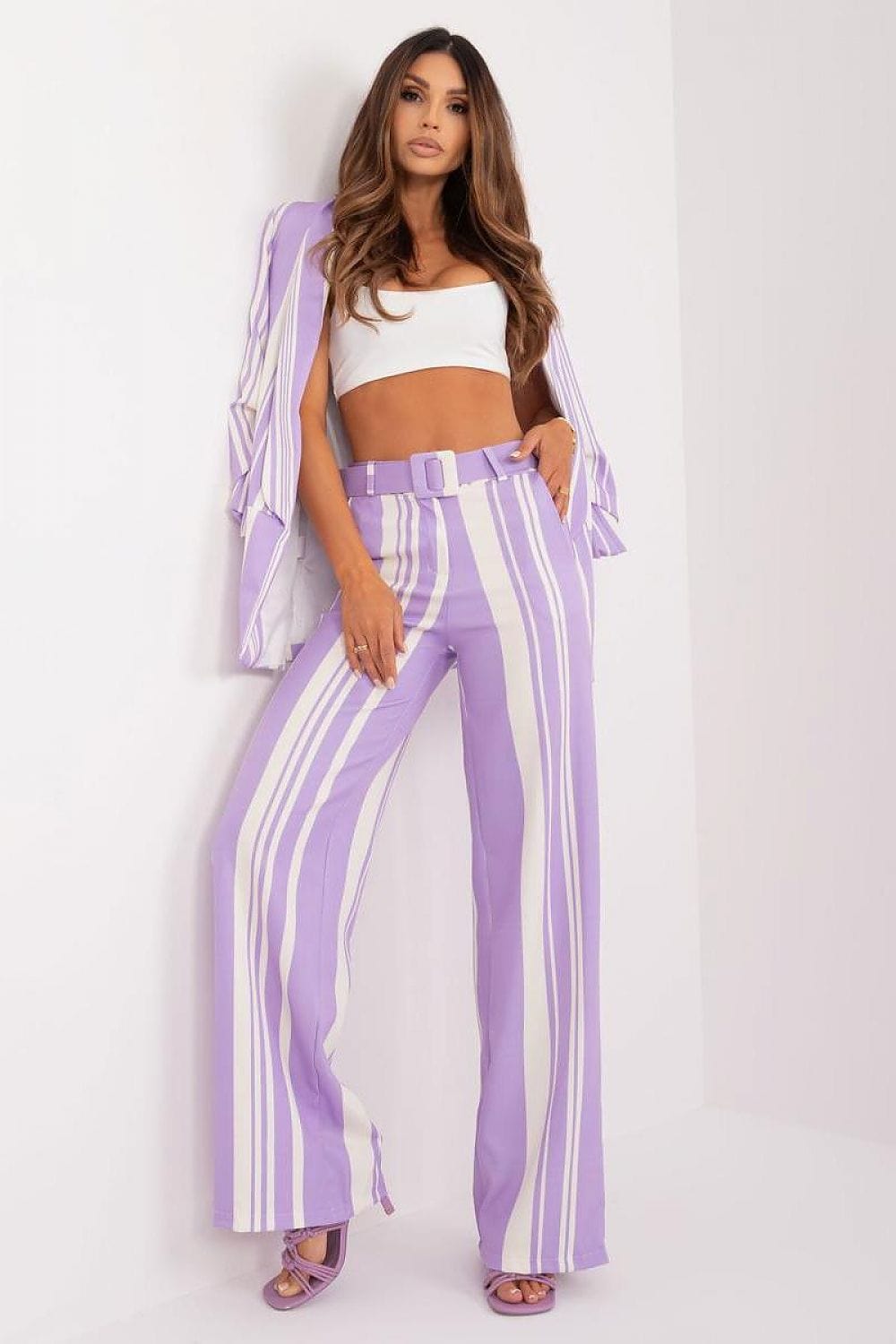 Women Trousers High Waist Elastic Back - ShalayeFashion