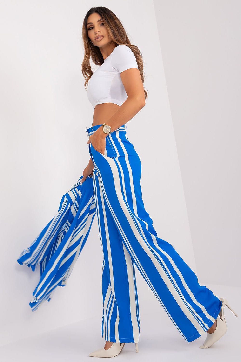 Women Trousers High Waist Elastic Back - ShalayeFashion