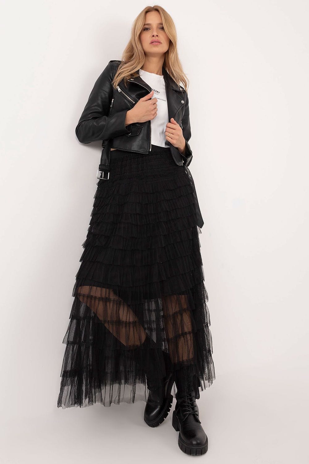Women Tulle Skirt Ruffles Midi Elegant - ShalayeFashion