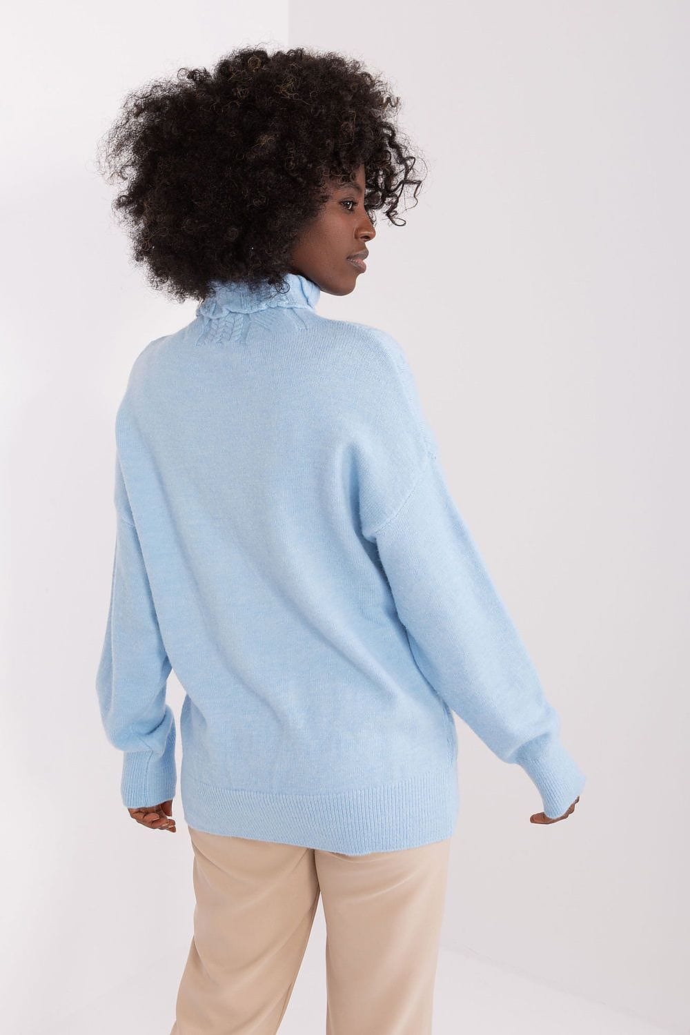 Women Turtleneck Sweater Textured - ShalayeFashion