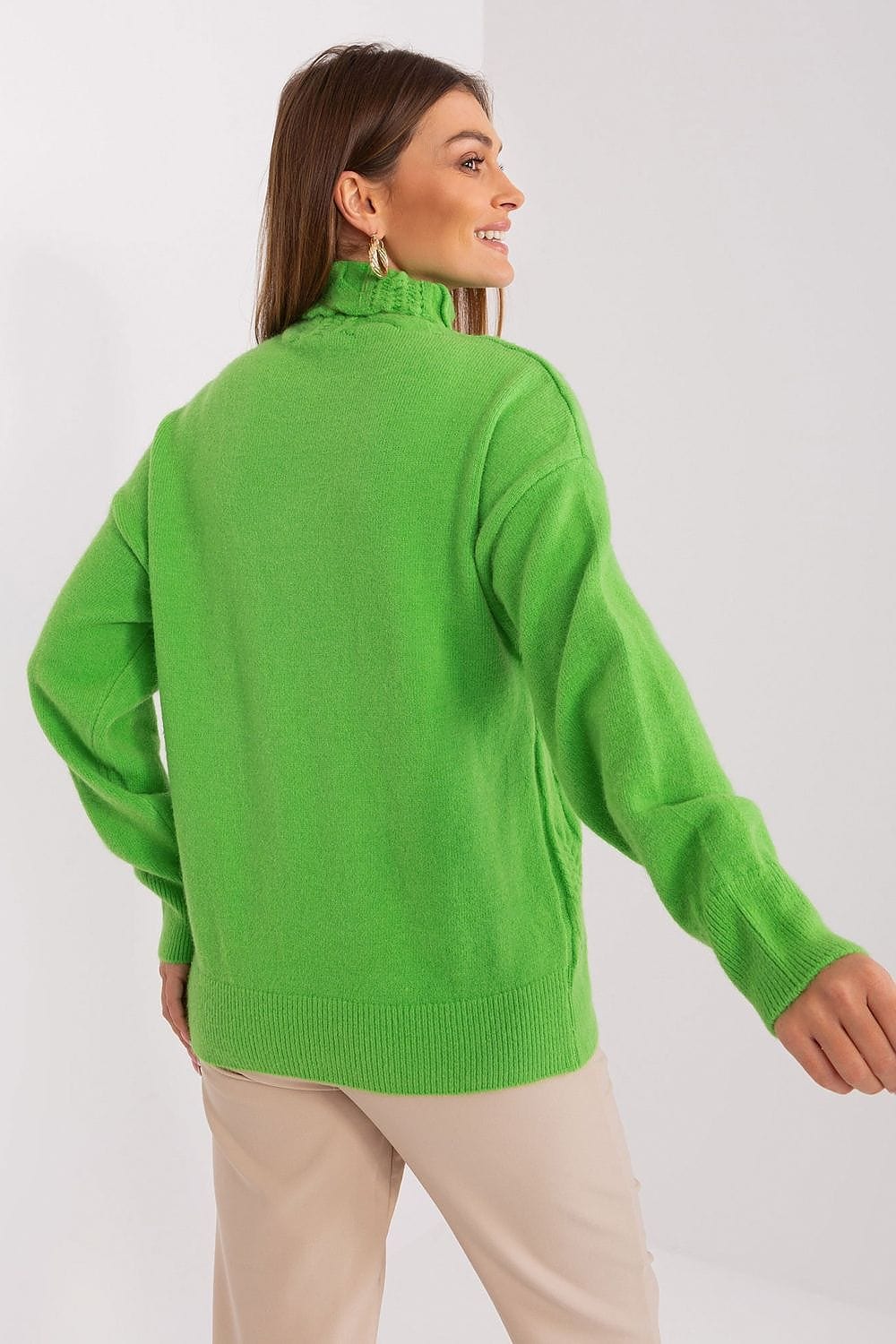 Women Turtleneck Sweater Textured - ShalayeFashion