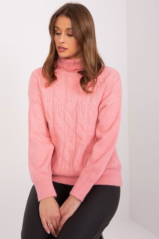 Women Turtleneck Sweater Textured - ShalayeFashion