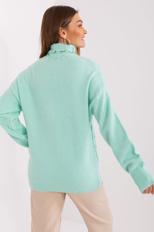 Women Turtleneck Sweater Textured - ShalayeFashion