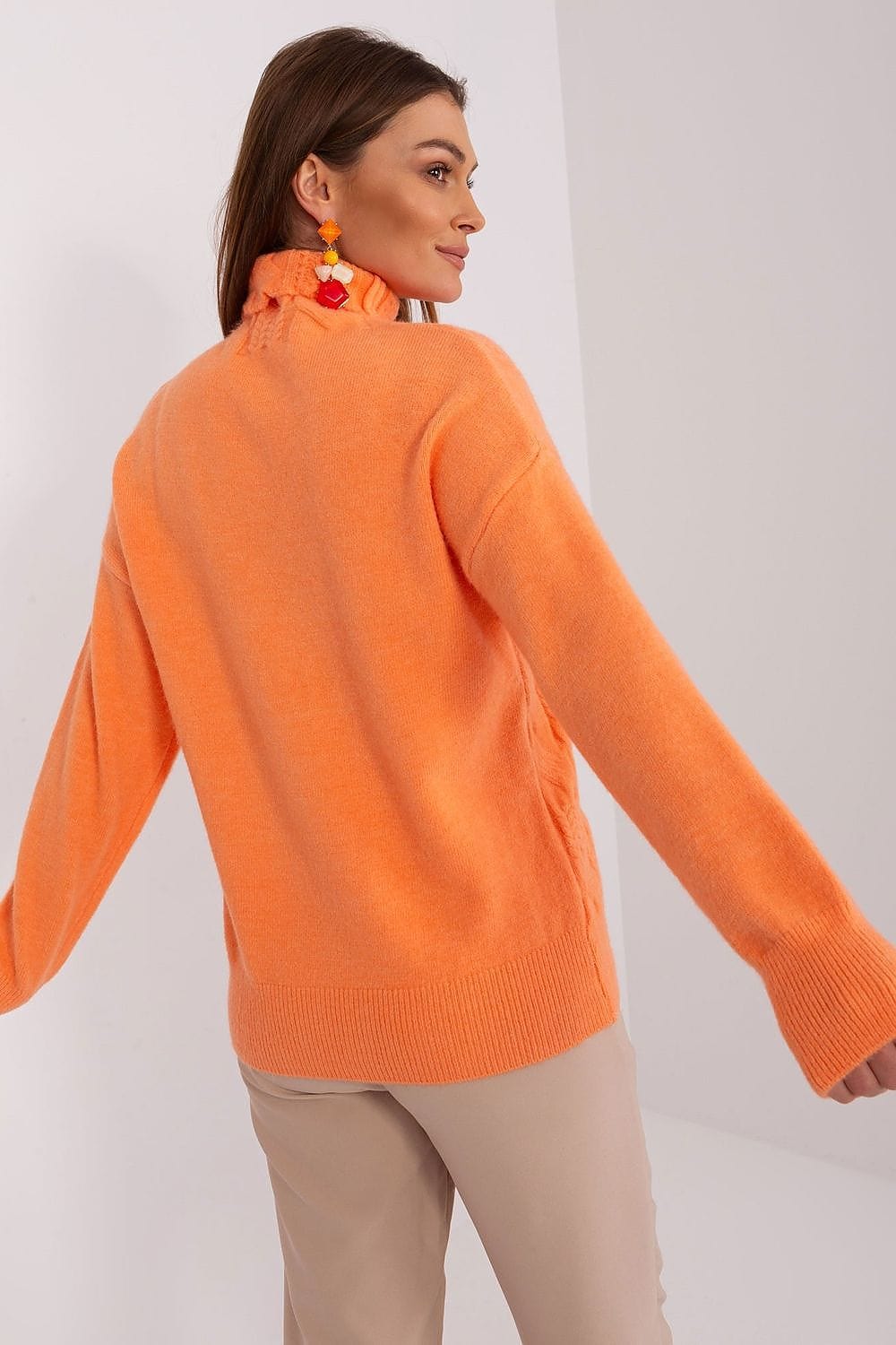 Women Turtleneck Sweater Textured - ShalayeFashion