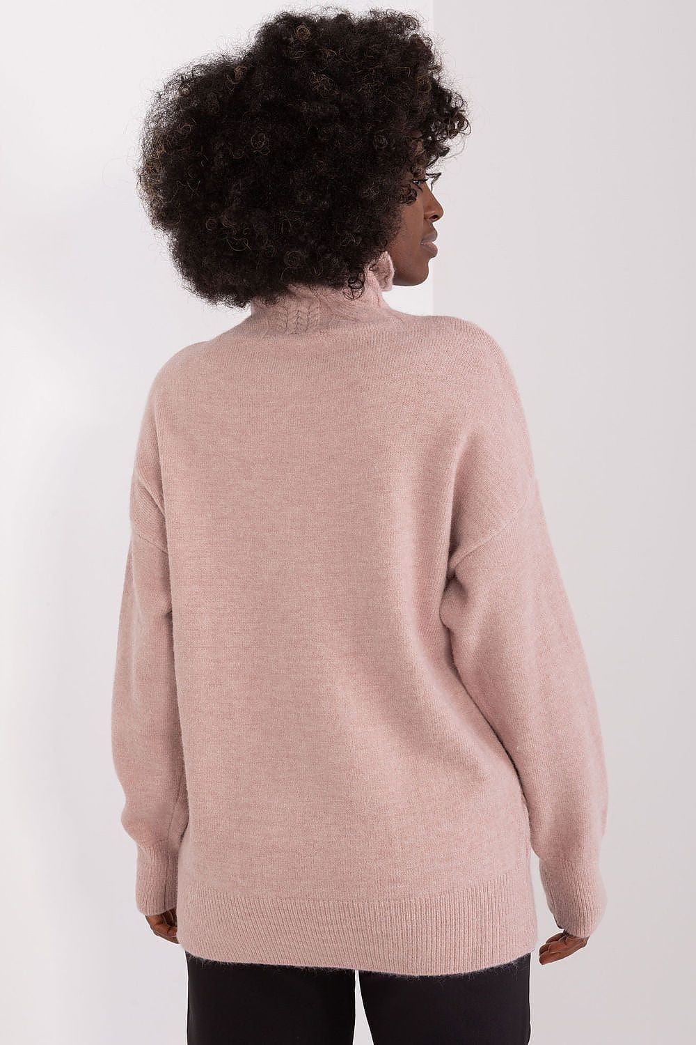Women Turtleneck Sweater Textured - ShalayeFashion