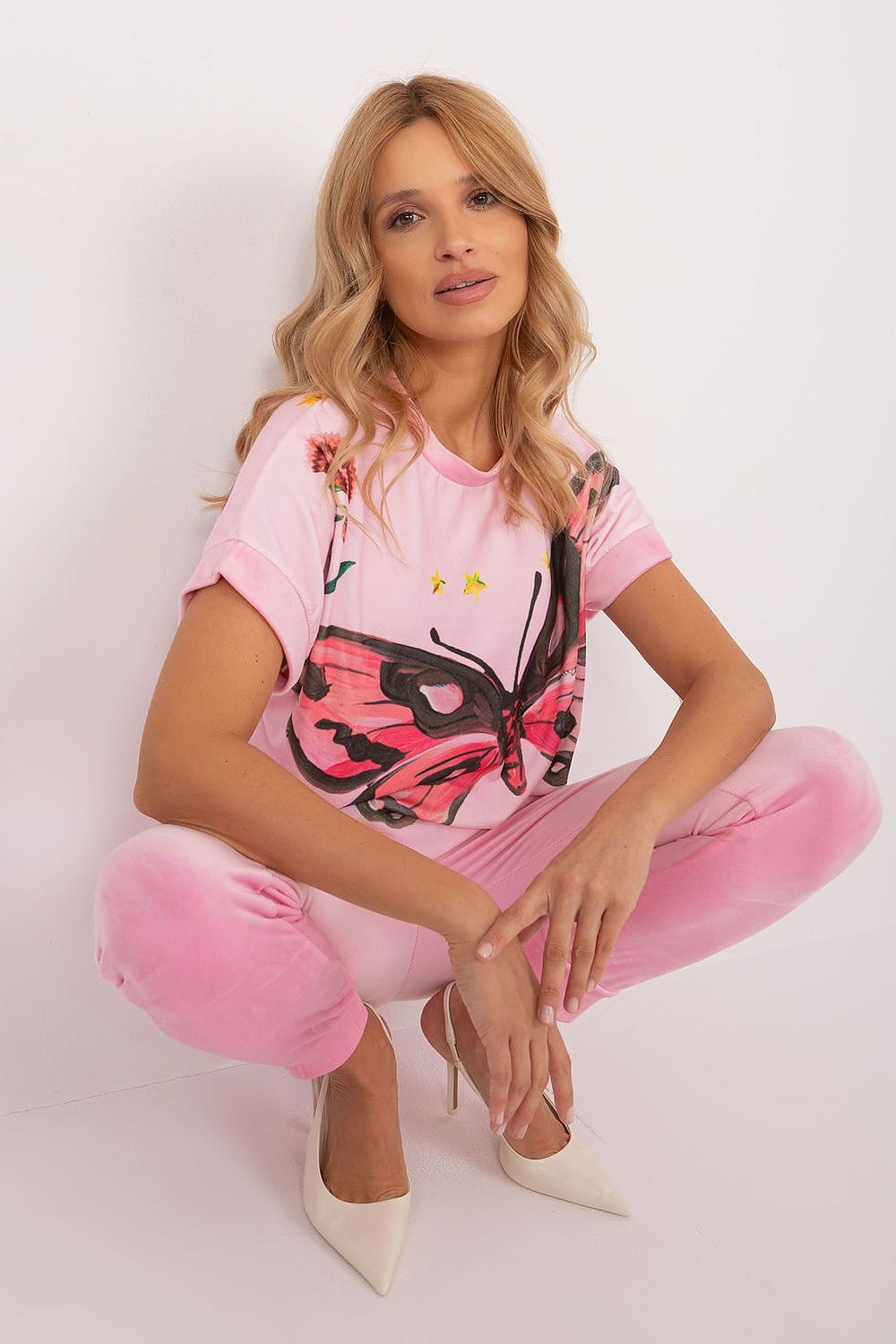 Women Velour Set Polyester Print - ShalayeFashion