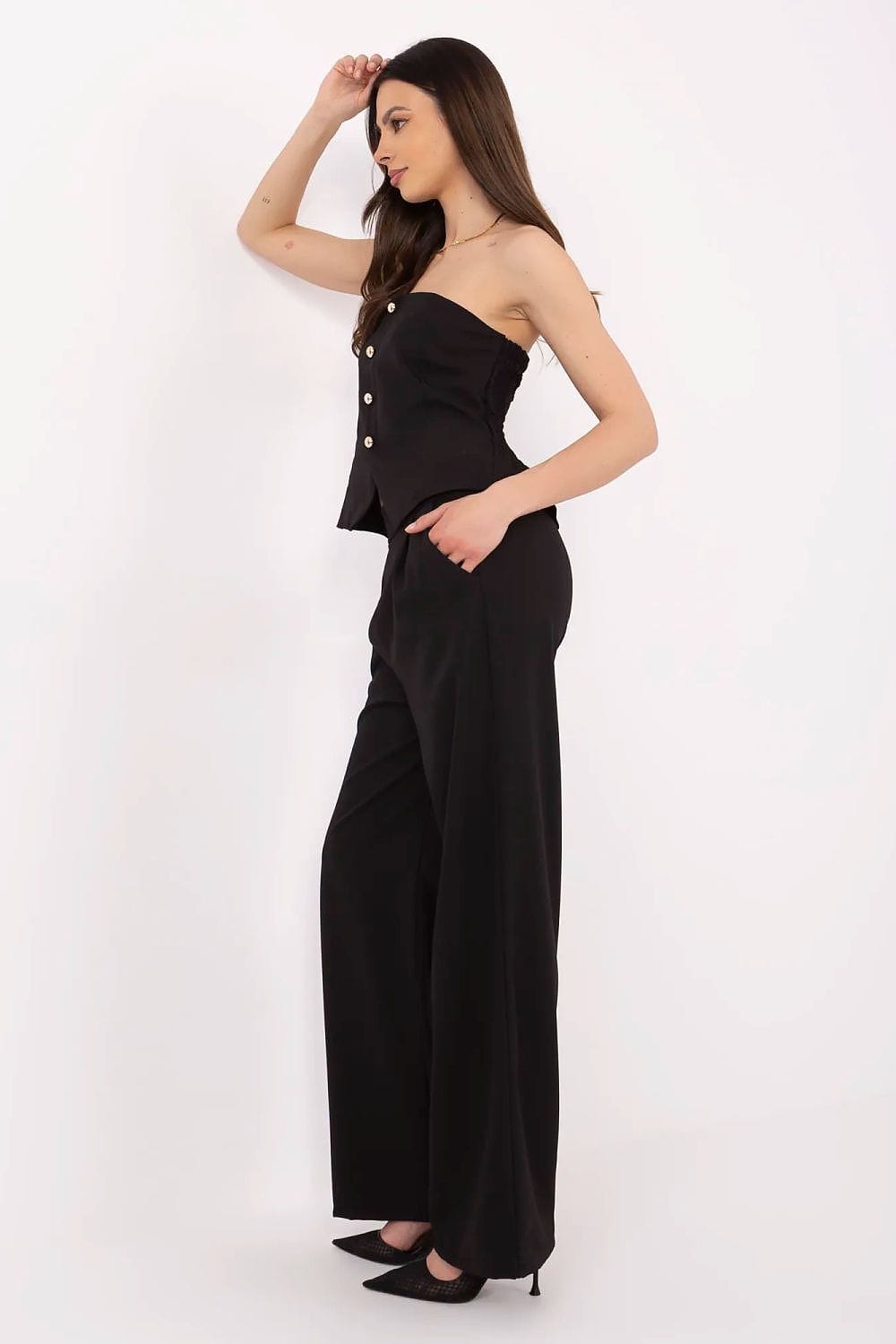 Women Vest Pants Set Spanish Neckline - ShalayeFashion