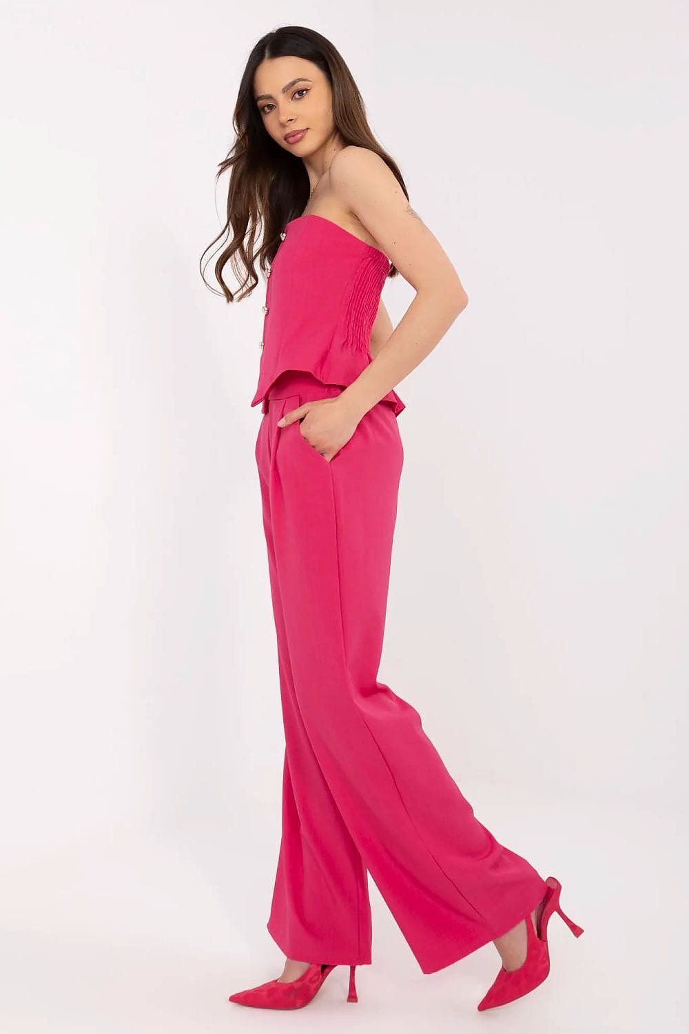 Women Vest Pants Set Spanish Neckline - ShalayeFashion