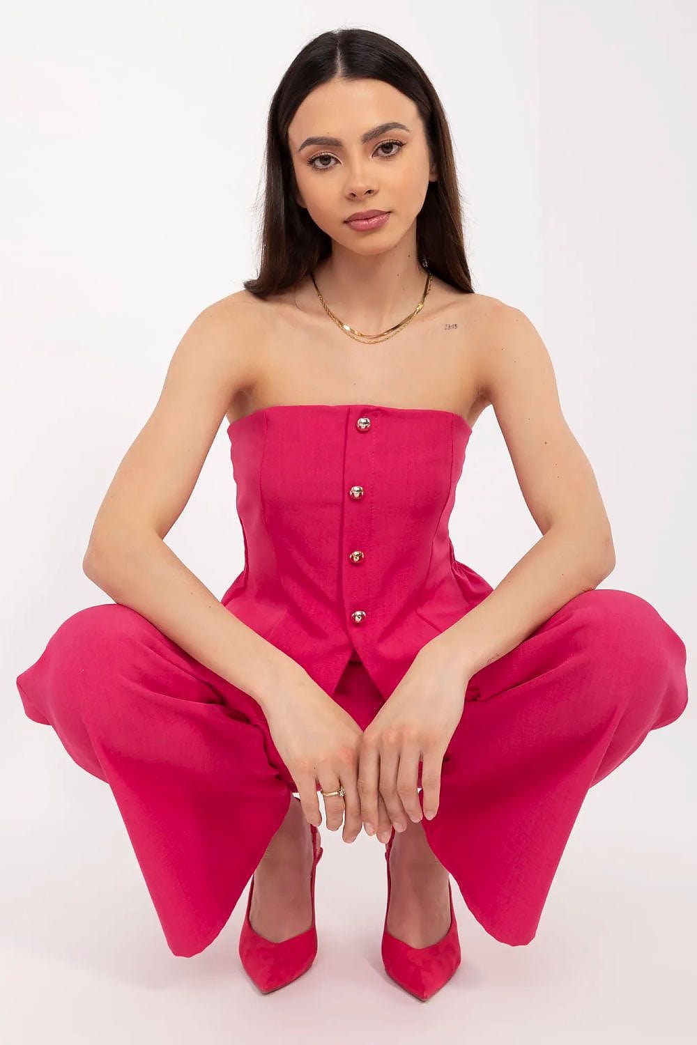 Women Vest Pants Set Spanish Neckline - ShalayeFashion