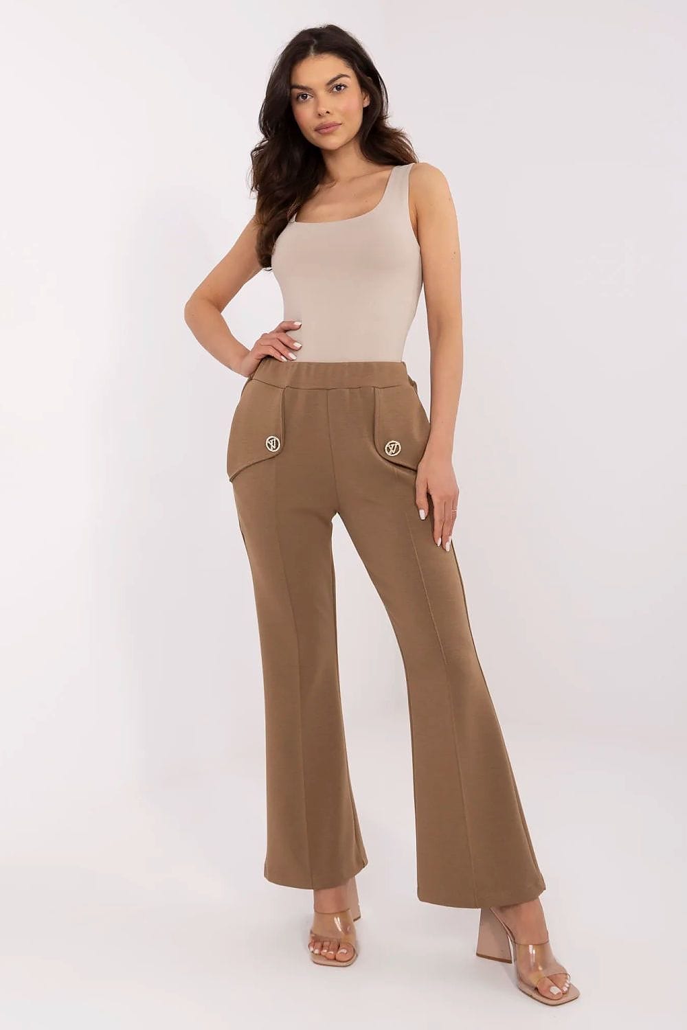 Women Wide Leg Pants Detachable Brooches - ShalayeFashion