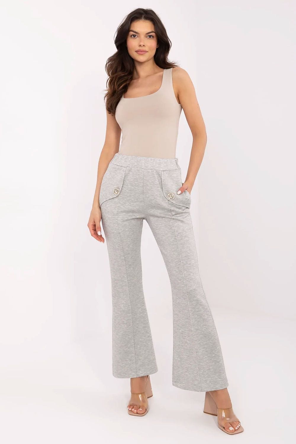 Women Wide Leg Pants Detachable Brooches - ShalayeFashion