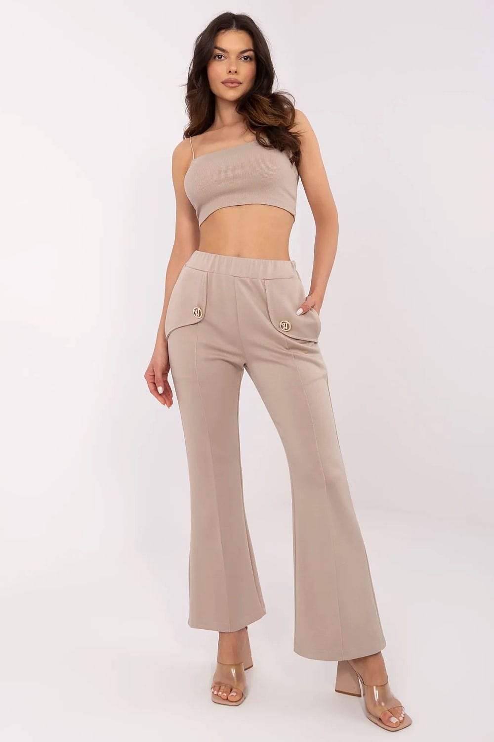 Women Wide Leg Pants Detachable Brooches - ShalayeFashion