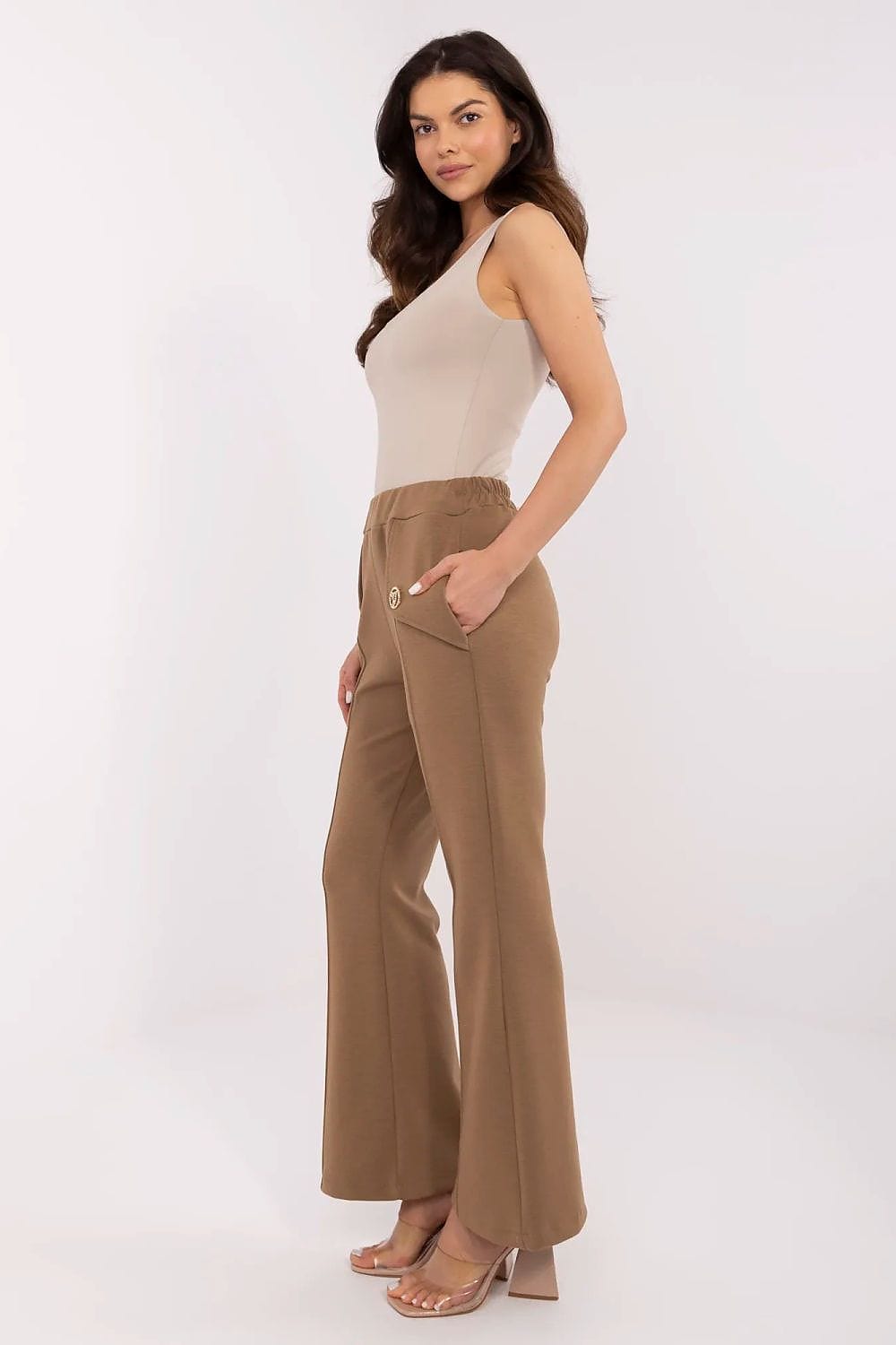 Women Wide Leg Pants Detachable Brooches - ShalayeFashion