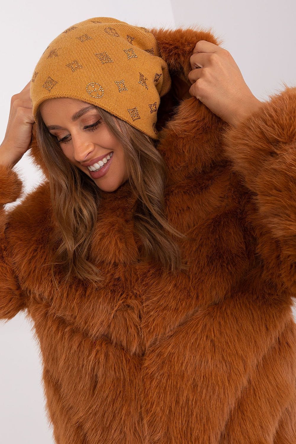 Women Winter Beanie Cashmere Rhinestone - ShalayeFashion