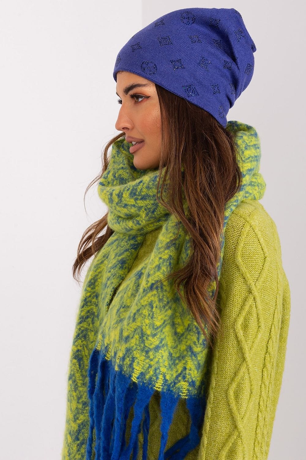 Women Winter Beanie Cashmere Rhinestone - ShalayeFashion