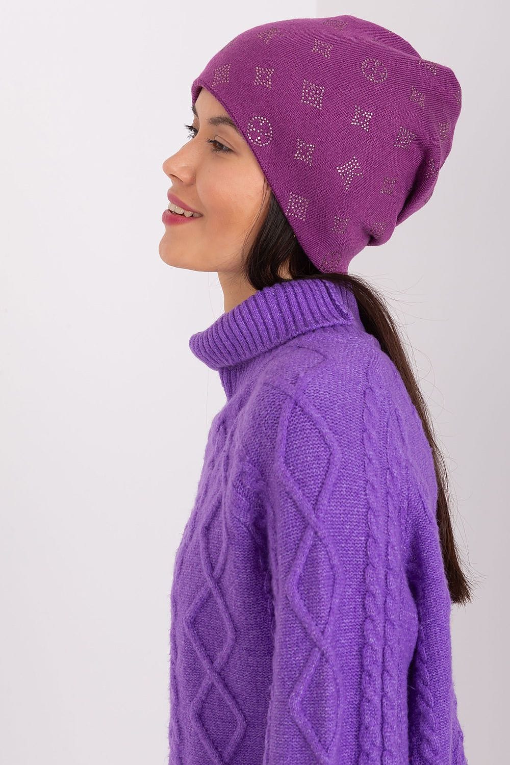Women Winter Beanie Cashmere Rhinestone - ShalayeFashion