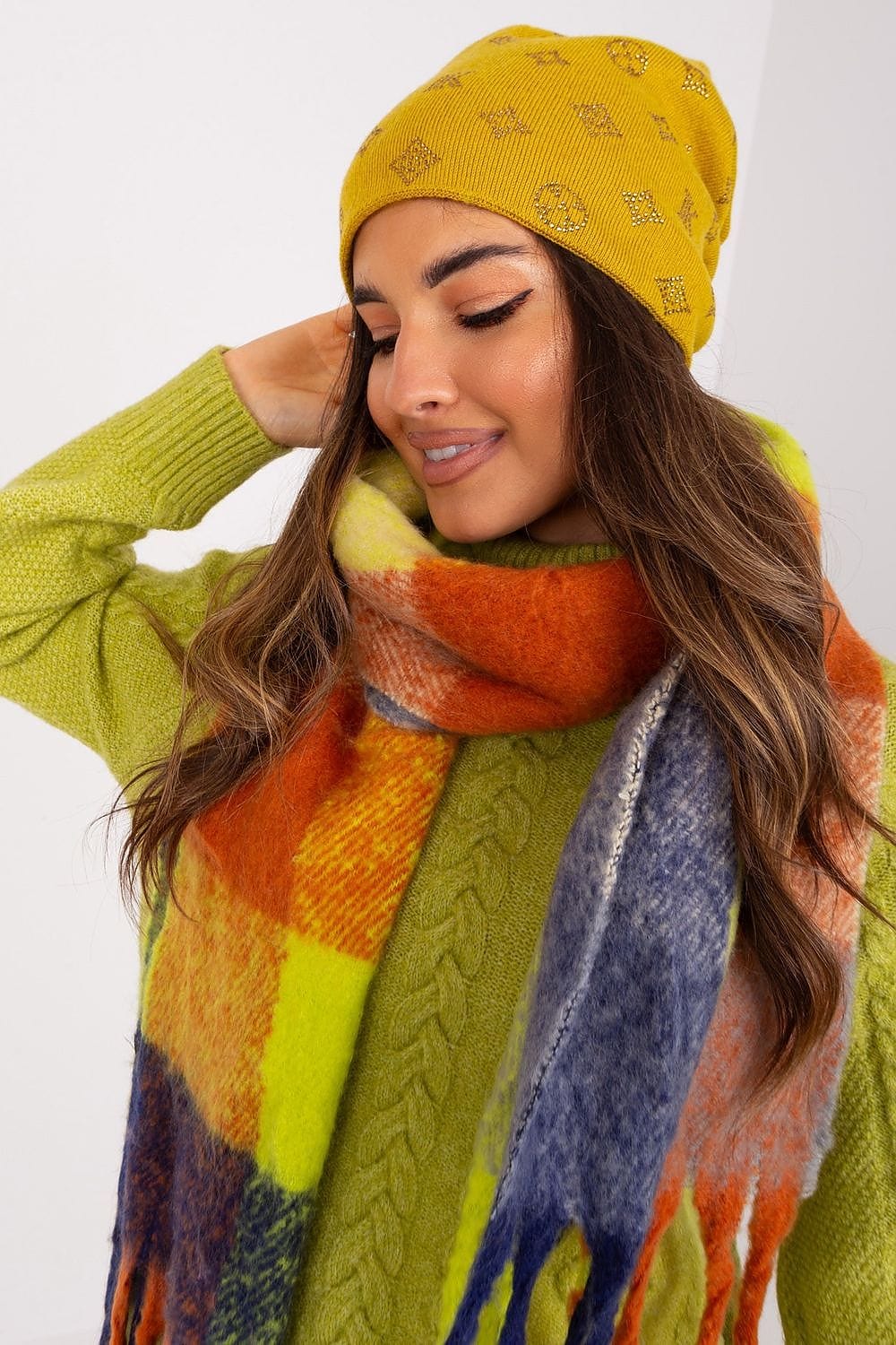 Women Winter Beanie Cashmere Rhinestone - ShalayeFashion