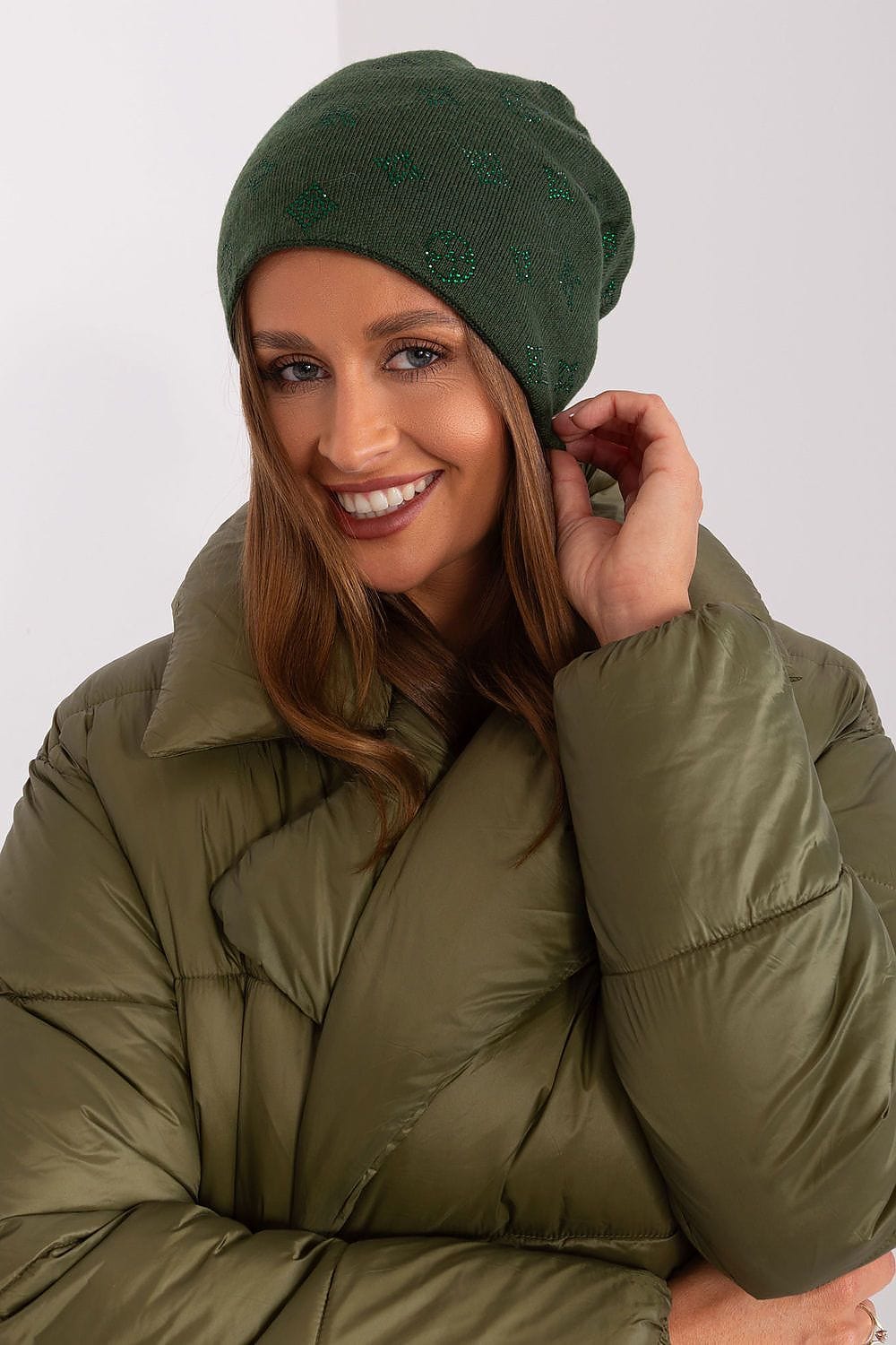 Women Winter Beanie Cashmere Rhinestone - ShalayeFashion