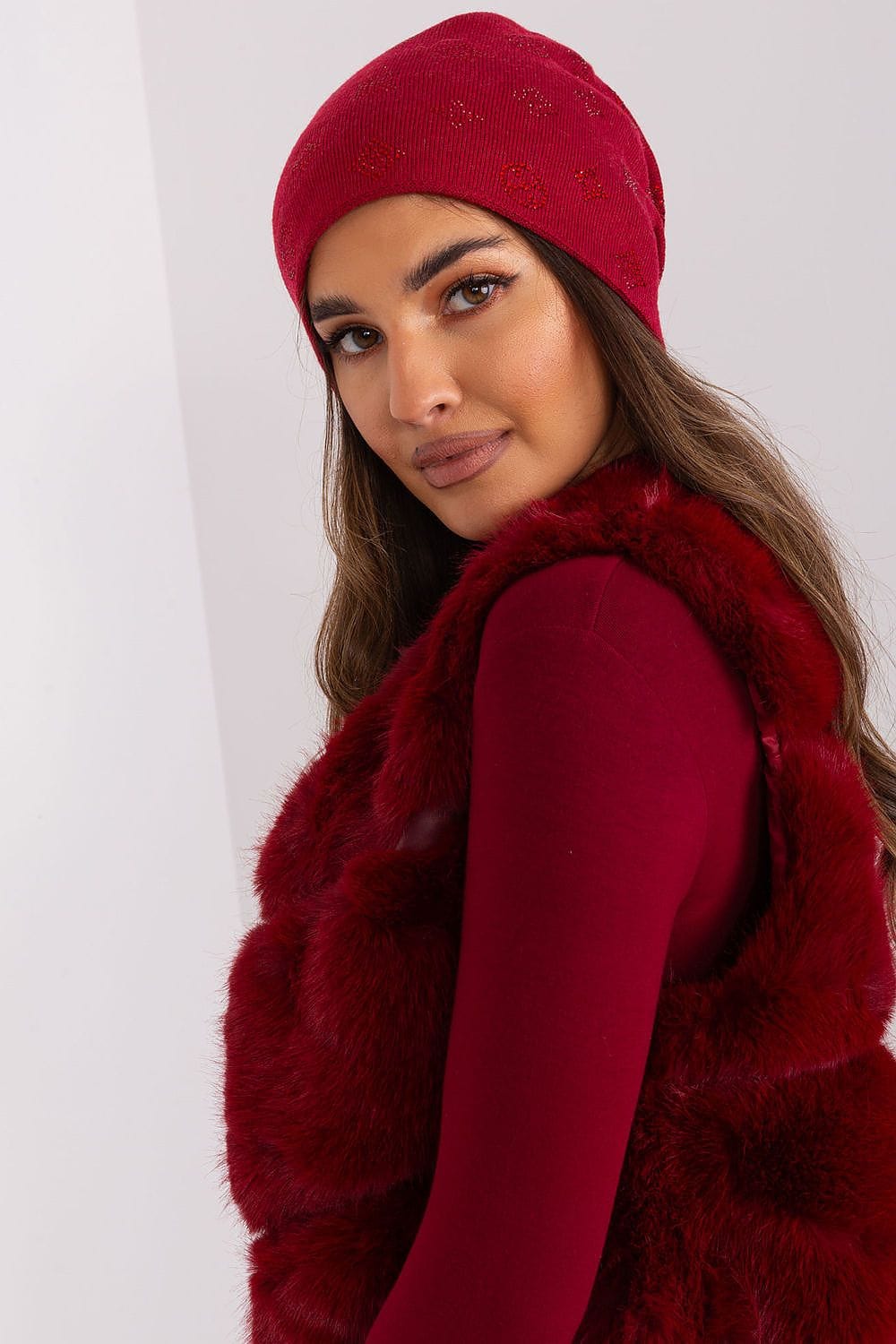 Women Winter Beanie Cashmere Rhinestone - ShalayeFashion