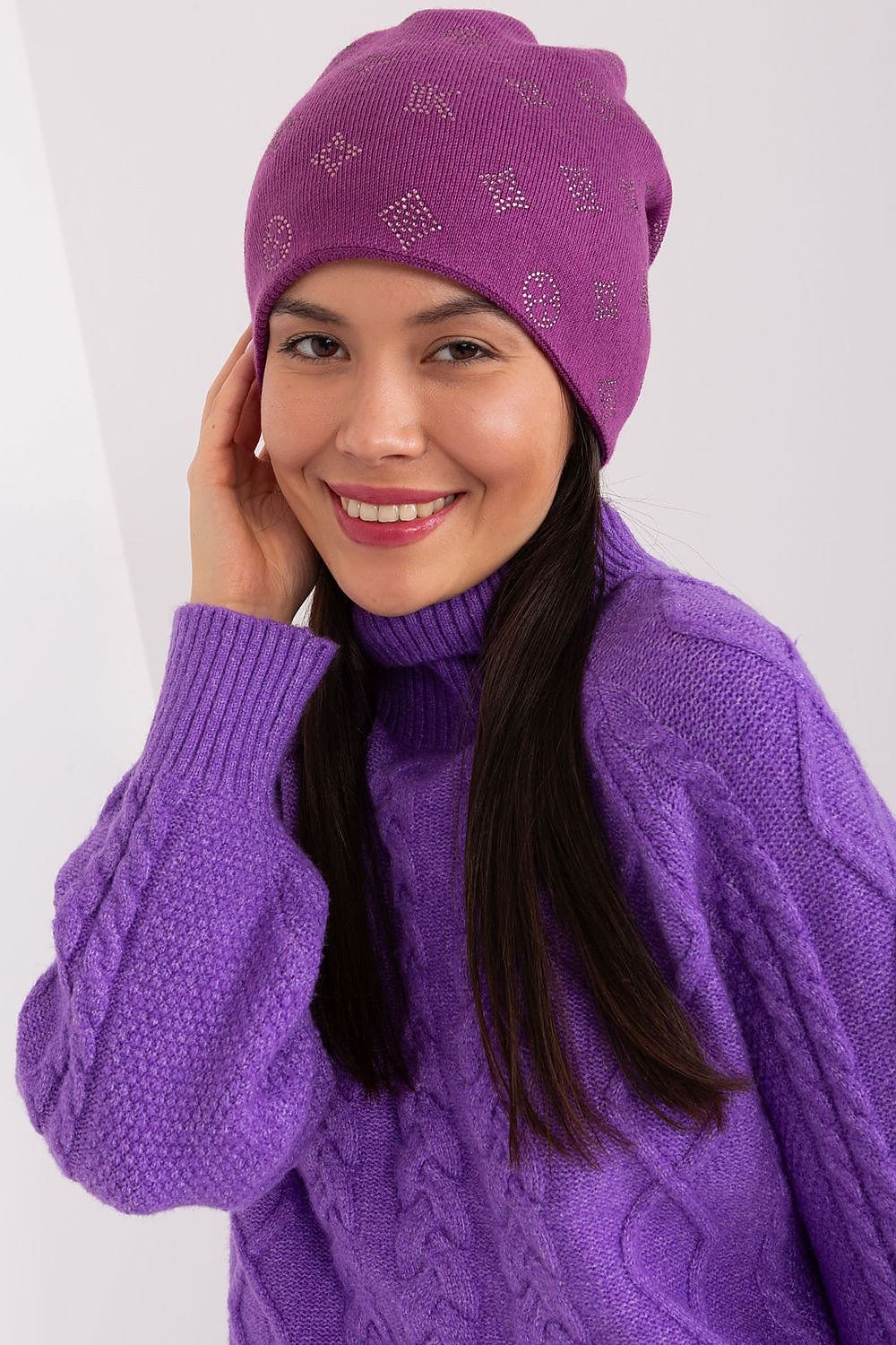 Women Winter Beanie Cashmere Rhinestone - ShalayeFashion