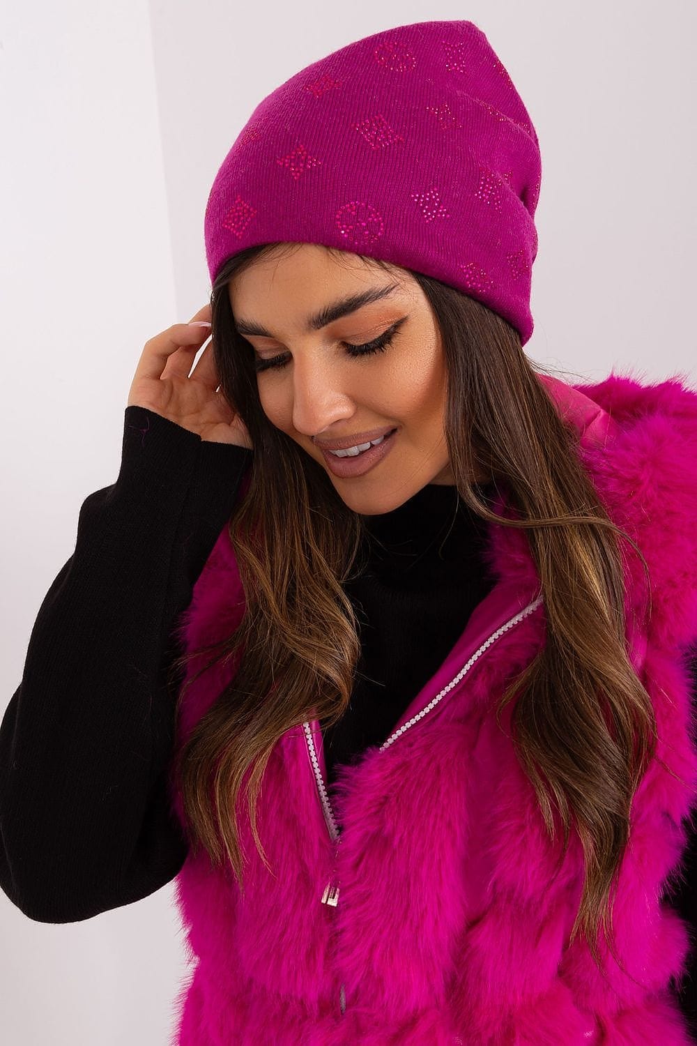 Women Winter Beanie Cashmere Rhinestone - ShalayeFashion