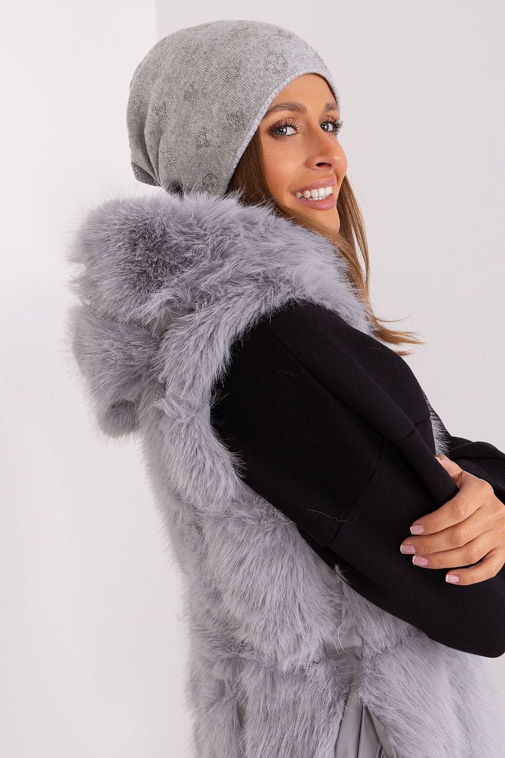 Women Winter Beanie Cashmere Rhinestone - ShalayeFashion