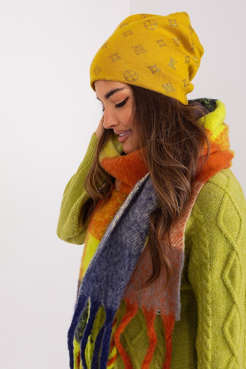 Women Winter Beanie Cashmere Rhinestone - ShalayeFashion
