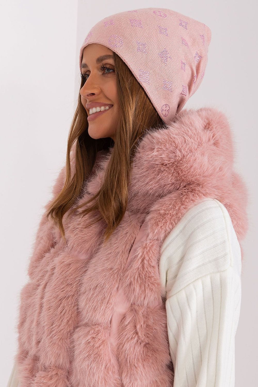 Women Winter Beanie Cashmere Rhinestone - ShalayeFashion