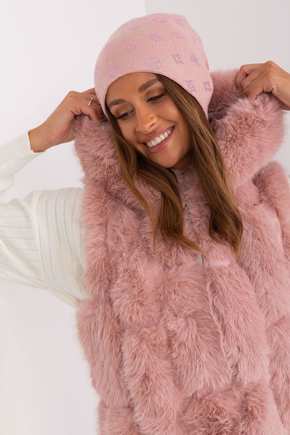 Women Winter Beanie Cashmere Rhinestone - ShalayeFashion
