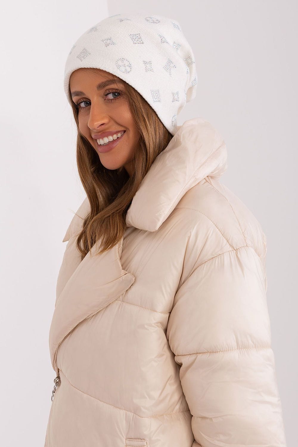 Women Winter Beanie Cashmere Rhinestone - ShalayeFashion