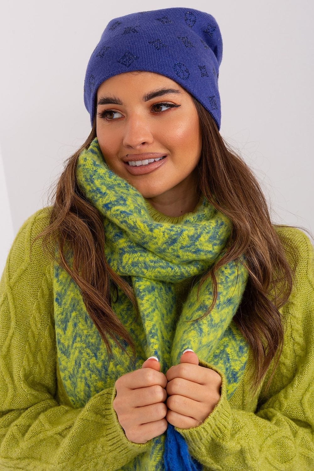 Women Winter Beanie Cashmere Rhinestone - ShalayeFashion