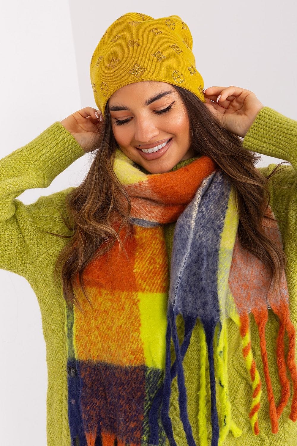 Women Winter Beanie Cashmere Rhinestone - ShalayeFashion