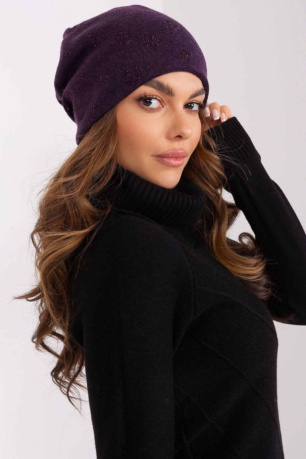Women Winter Beanie Cashmere Rhinestone - ShalayeFashion
